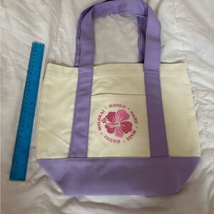 Hawaii canvas mini tote bag - inspired by Trader Joe’s Purple and Cream Tote Bag